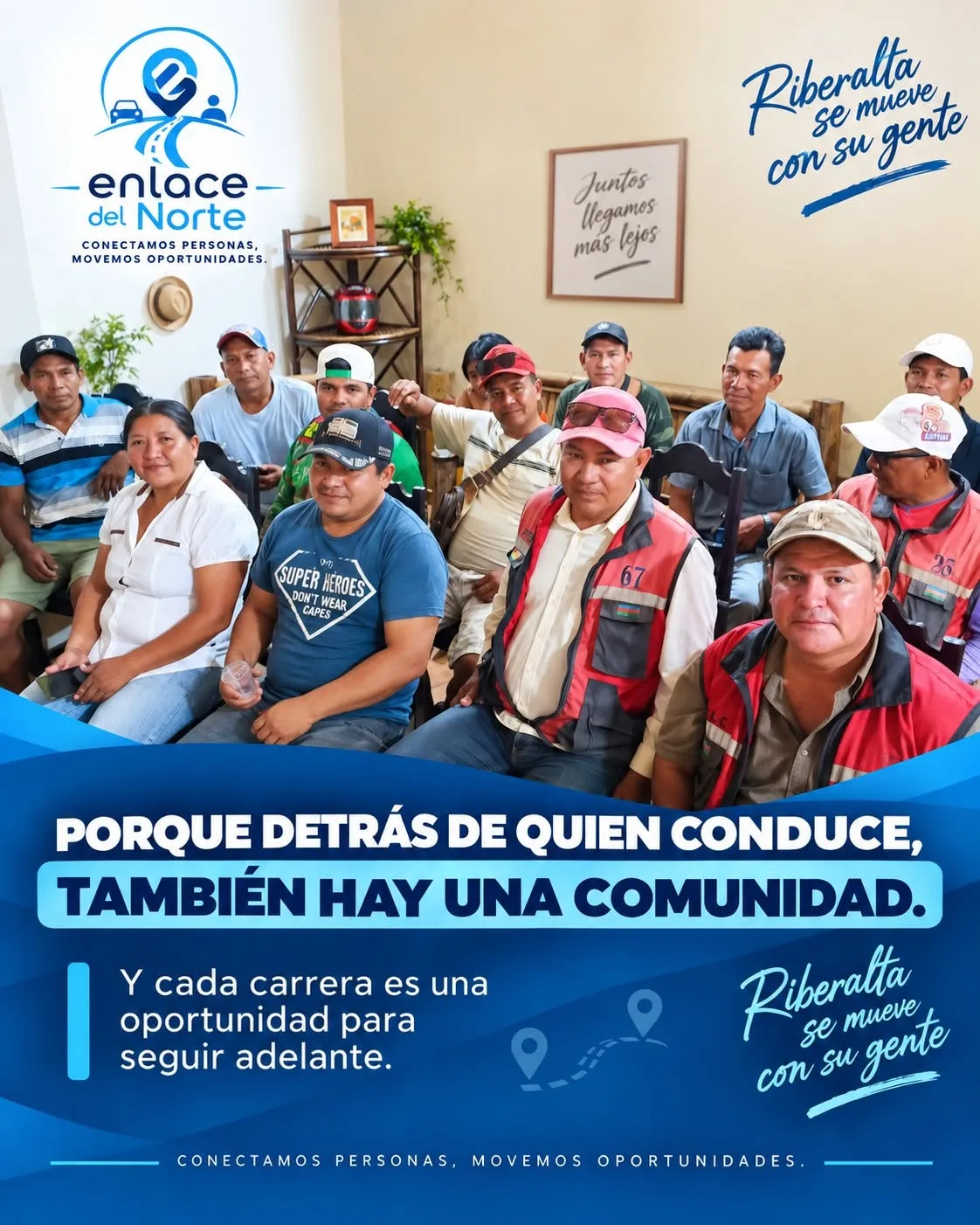 Grupo de integrantes de la comunidad de conductores de Enlace del Norte