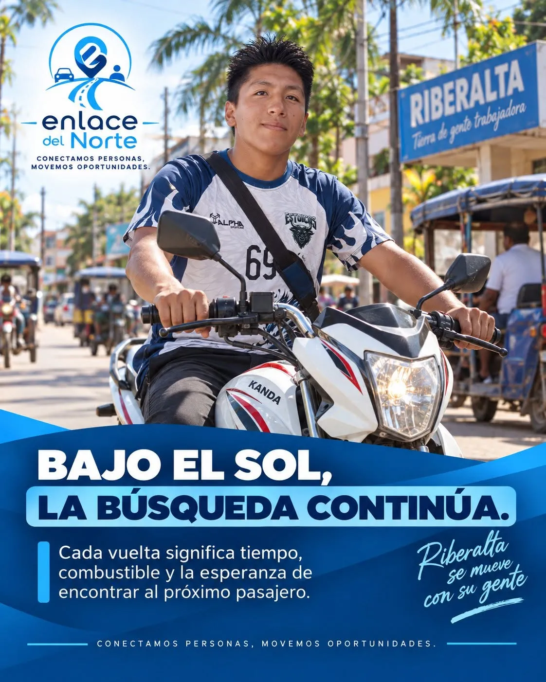 Conductor de motocicleta en una calle de Riberalta